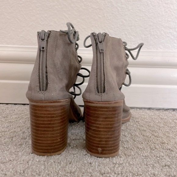 Jeffrey Campbell Taupe CORS Lace Up Open Toe Heels - Picture 5 of 10